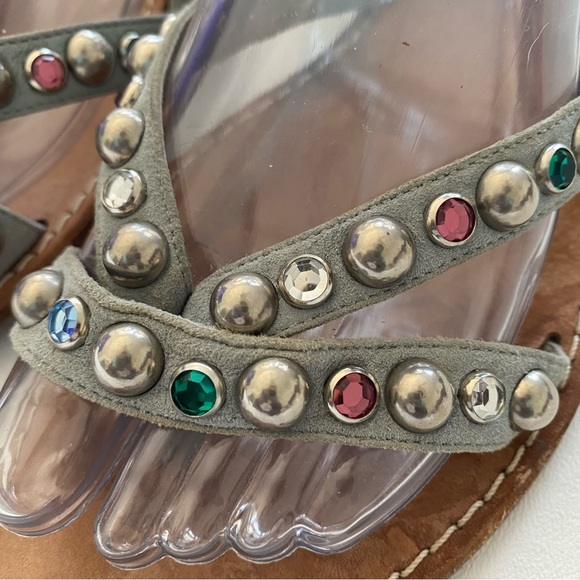 Golden Goose Women’s 41 Or 10 Studded Suede Strappy Sandal Authentic - Picture 5 of 12